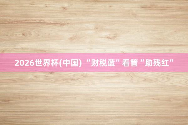 2026世界杯(中國) “財(cái)稅藍(lán)”看管“助殘紅”