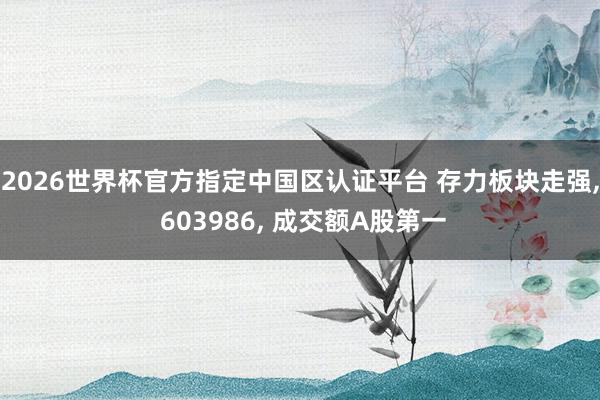 2026世界杯官方指定中國區(qū)認(rèn)證平臺(tái) 存力板塊走強(qiáng)， 603986， 成交額A股第一