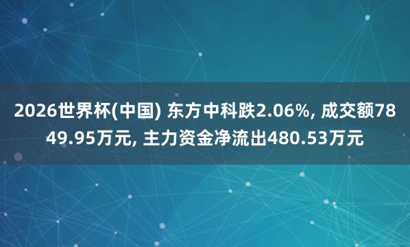 2026世界杯(中國) 東方中科跌2.06%， 成交額7849.95萬元， 主力資金凈流出480.53萬元