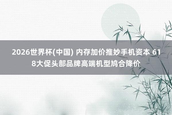 2026世界杯(中國) 內(nèi)存加價推妙手機資本 618大促頭部品牌高端機型鳩合降價
