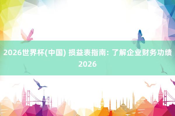 2026世界杯(中國) 損益表指南: 了解企業(yè)財務功績2026