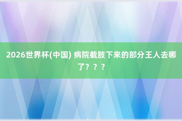 2026世界杯(中國) 病院截肢下來的部分王人去哪了？？？